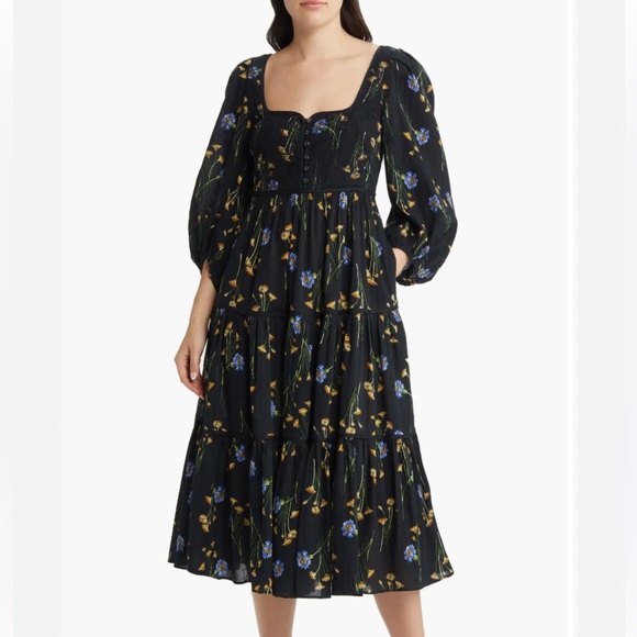 Madewell Dresses & Skirts - Madewell Xiomara Floral Print Long Sleeve Dress